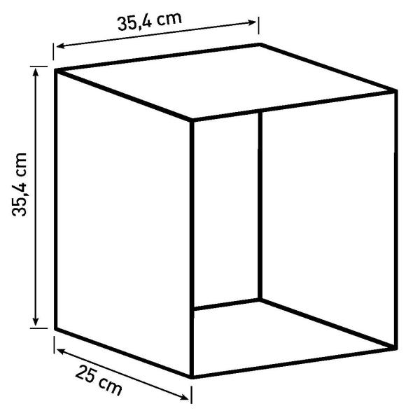 Drammen væghængt hvid 35,4x35,4x25cm