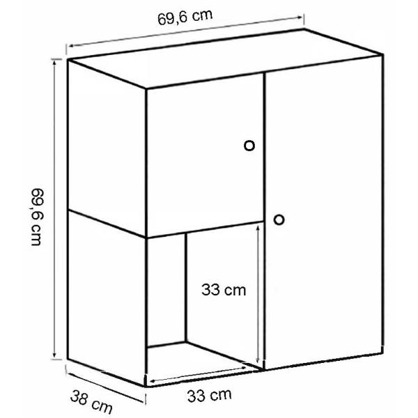 Drammen væghængt hvid 69,6x69,6x38cm
