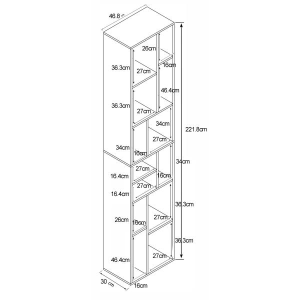 Lillestrøm hvid 46,8x212,8x30cm