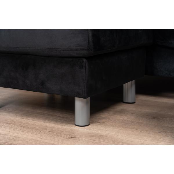 Boston højre-/venstrevendt velour sort