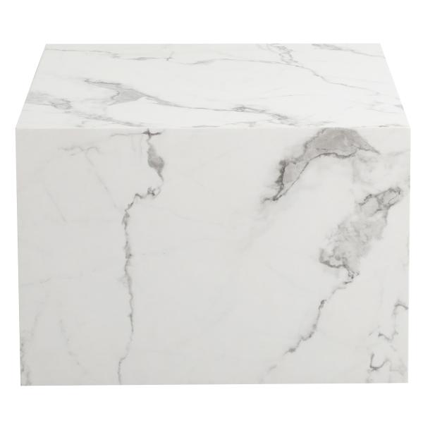 Avery sofabord i hvid marmorprint 50x50x35cm
