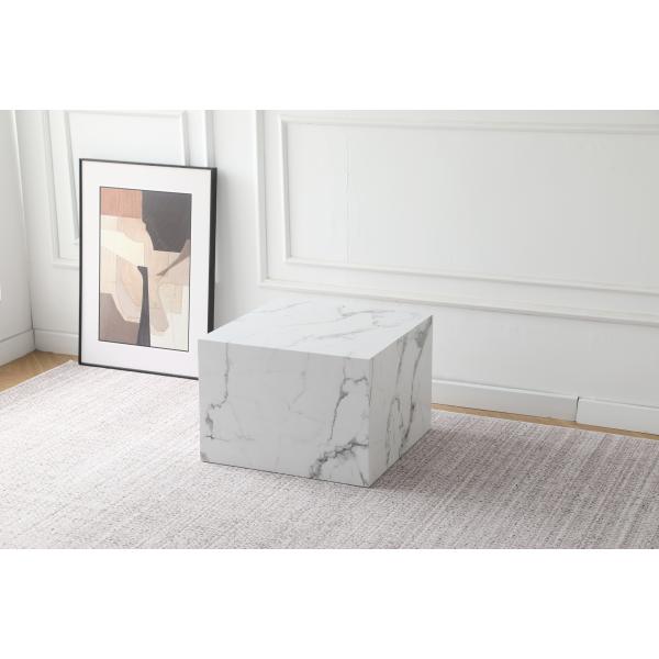 Avery sofabord i hvid marmorprint 58x58x40cm