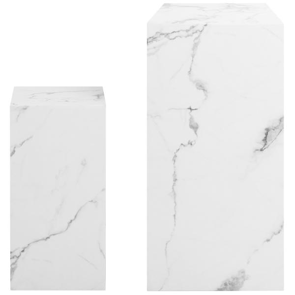 Avery sofabordsæt i hvid marmorprint