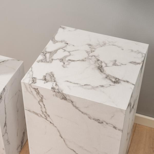 Avery sofabordsæt i hvid marmorprint