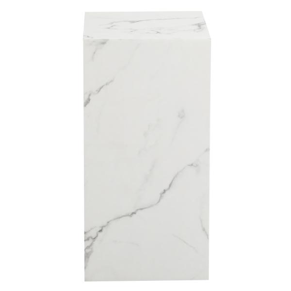 Avery piedestal i hvid marmorprint 25x25x50cm