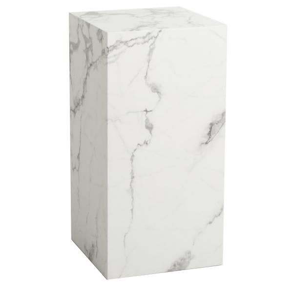 Avery piedestal i hvid marmorprint 35x35x70cm