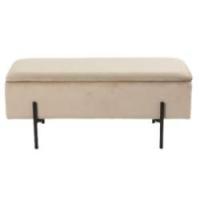 Vibe bænk med opbevaring velour beige