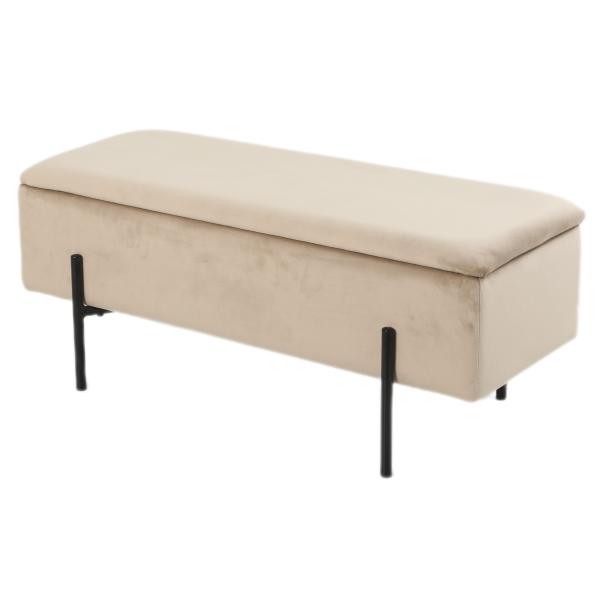 Vibe bænk med opbevaring velour beige
