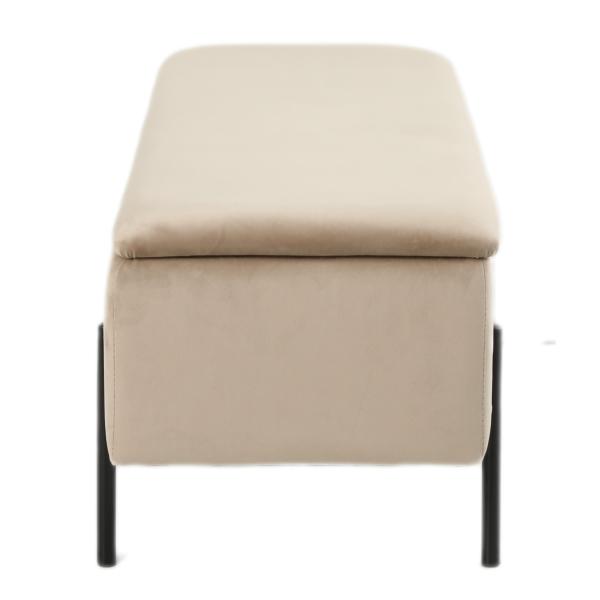 Vibe bænk med opbevaring velour beige