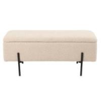 Vibe bænk med opbevaring teddystof beige