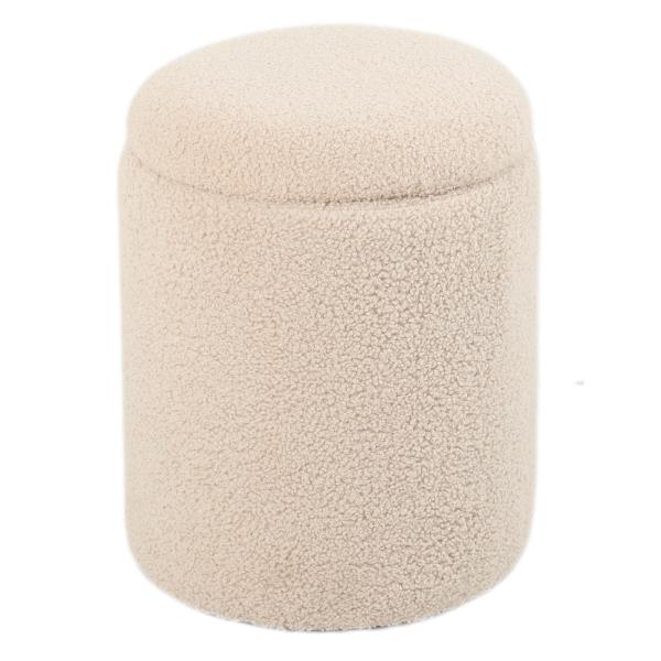 Sarda med opbevaring teddystof beige
