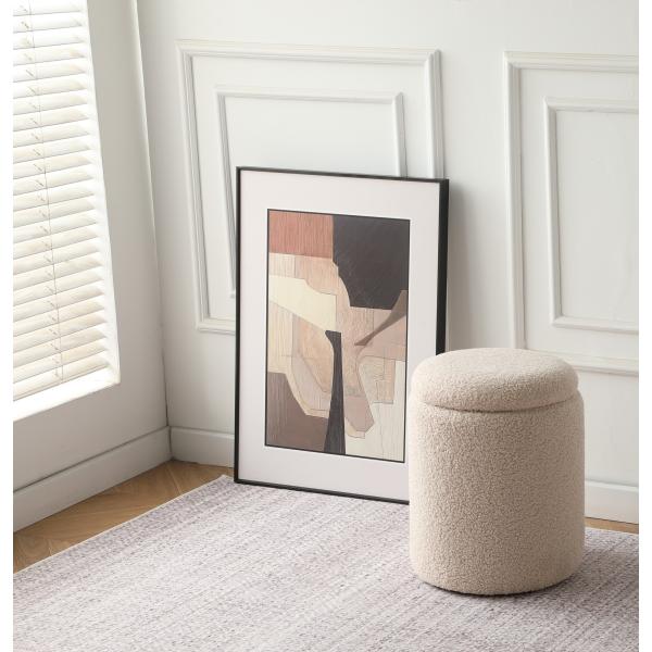 Sarda med opbevaring teddystof beige