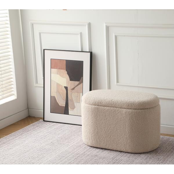 Aranda med opbevaring teddystof beige 