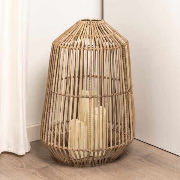 Lampeskærm natur kubu rattan ø38cm