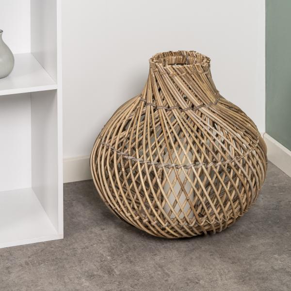 Lampeskærm oval natur kubu rattan ø38cm