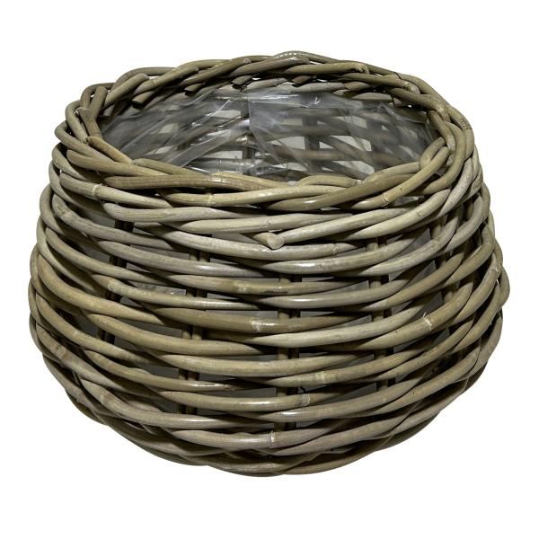 Kurvesæt rund kubu rattan natur 2 stk. 