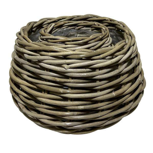 Kurvesæt rund kubu rattan natur 2 stk. 