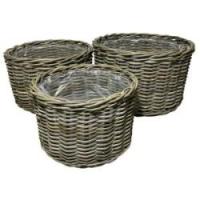 Kurvesæt rund kubu rattan natur