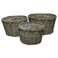 Kurvesæt oval kubu rattan natur