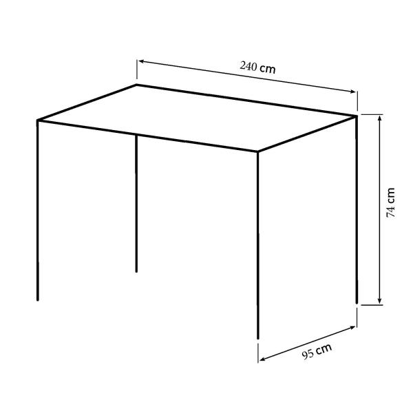 Firenze med krydsben 240x95x74cm eg smoked/sort