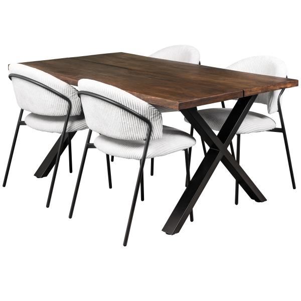 Firenze med krydsben 160x95x74cm eg smoked/sort