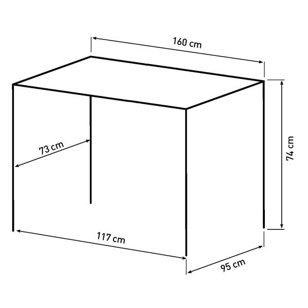 Firenze med krydsben 160x95x74cm eg smoked/sort