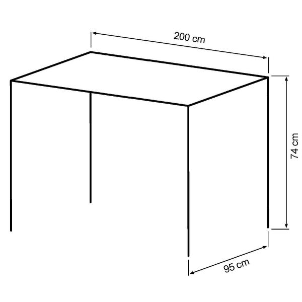 Firenze med krydsben 200x95x74cm eg smoked/sort