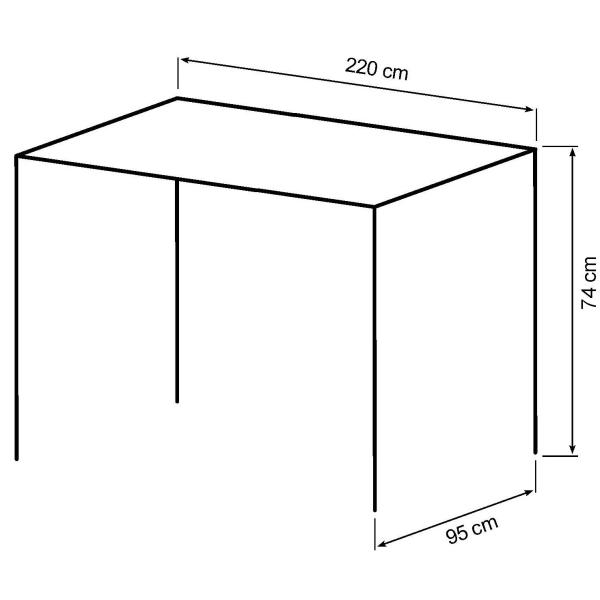 Firenze med krydsben 220x95x74cm eg smoked/sort