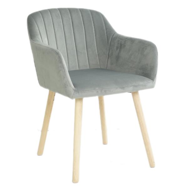 Alberte velour lysegrå