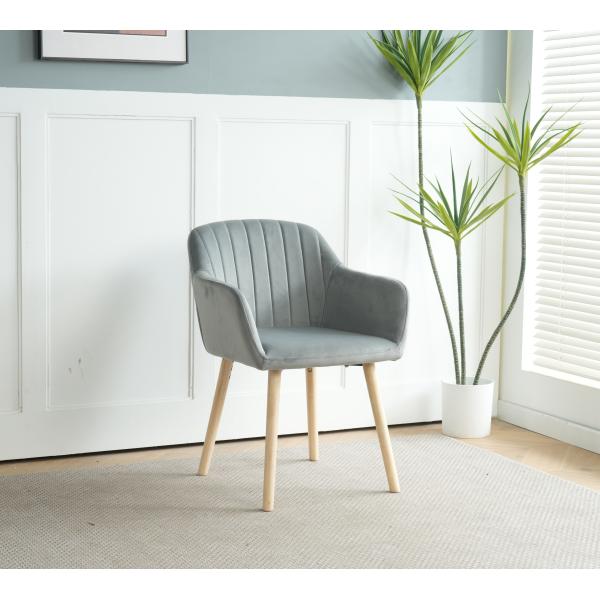 Alberte velour lysegrå