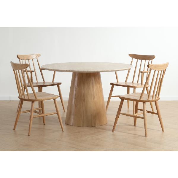 Saline spisebord marmor/træ natur ø120cm
