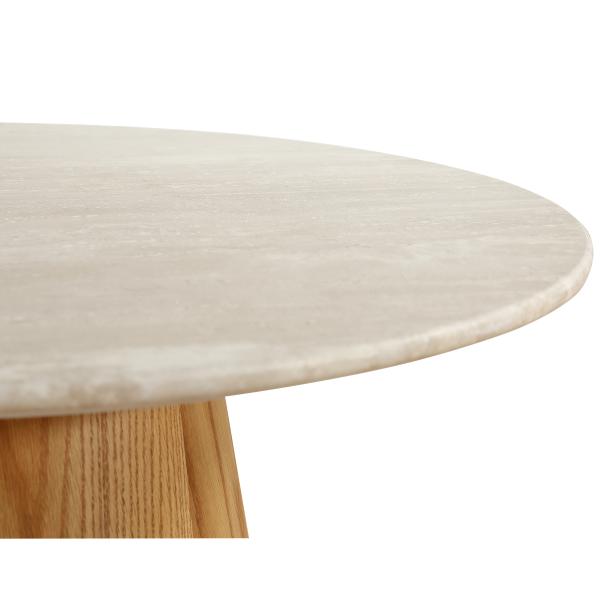 Saline sofabord marmor/træ natur ø80cm
