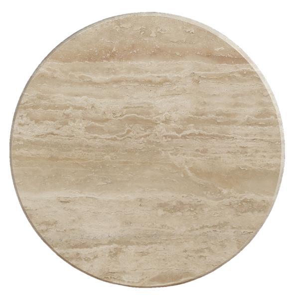 Saline sofabord marmor/træ natur ø80cm