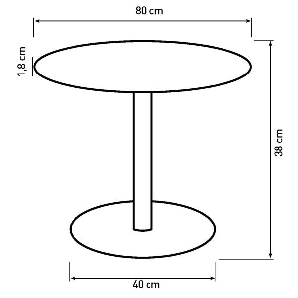 Saline sofabord marmor/træ natur ø80cm