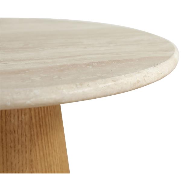 Saline sidebord marmor/træ natur ø40cm