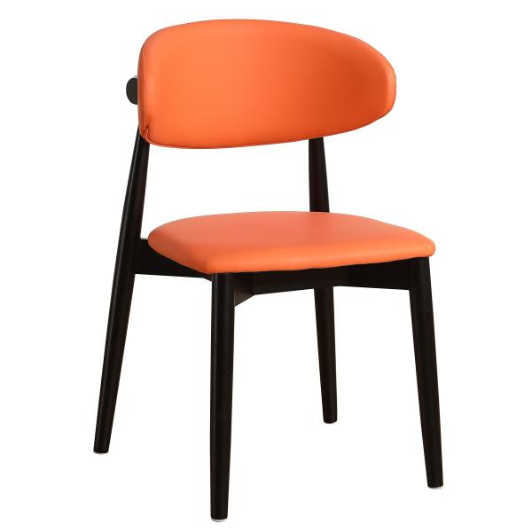 Martha velour orange/træ sort