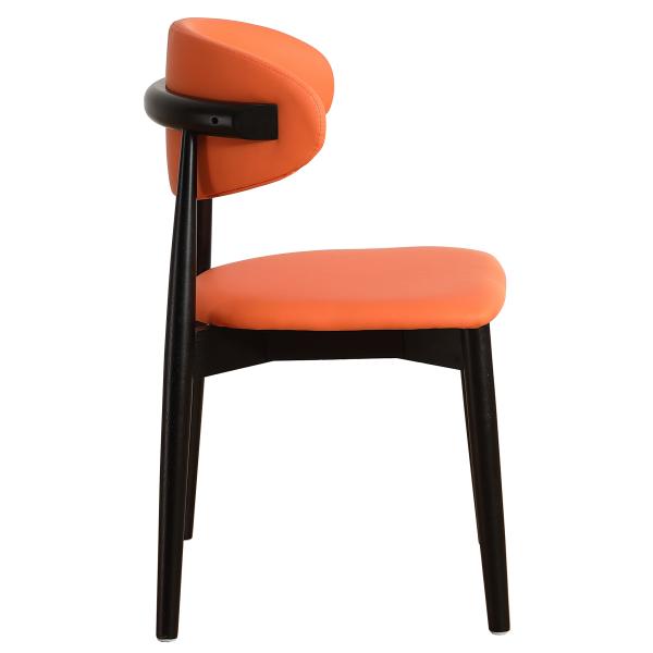 Martha kunstlæder orange/træ sort