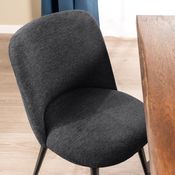 Rikke stof mørkegrå