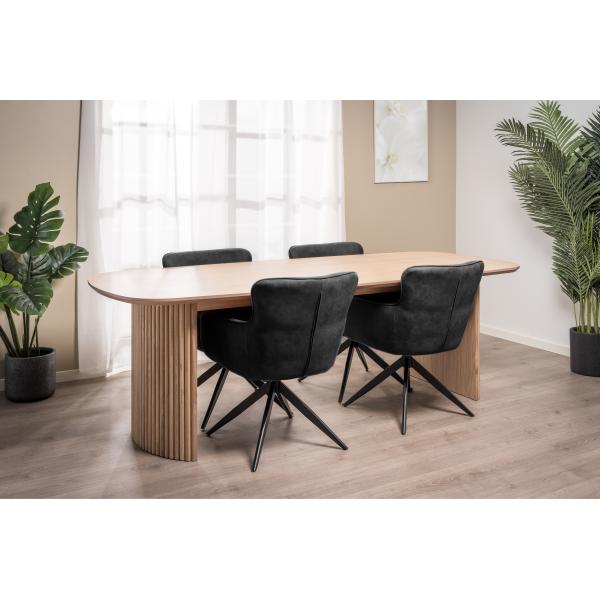 Ane med drejefunktion suede sort