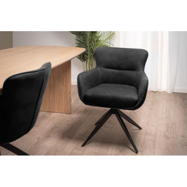 Ane med drejefunktion suede sort