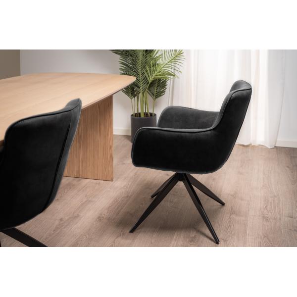 Ane med drejefunktion suede sort