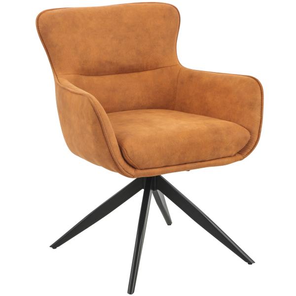 Ane med drejefunktion suede cognac