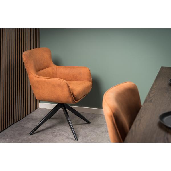 Ane med drejefunktion suede cognac