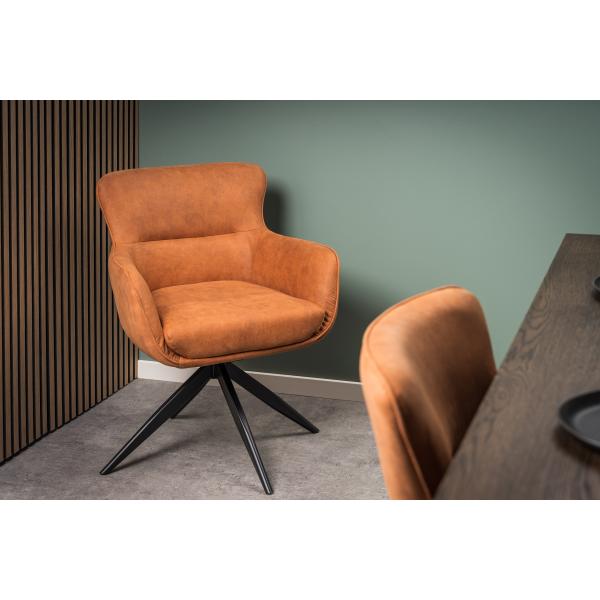 Ane med drejefunktion suede cognac