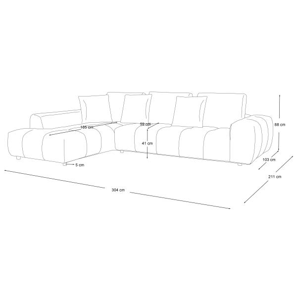 Madison venstrevendt plys beige