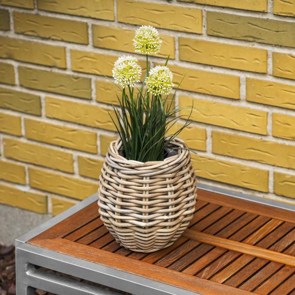 Kurv rund kubu rattan ø20x20cm