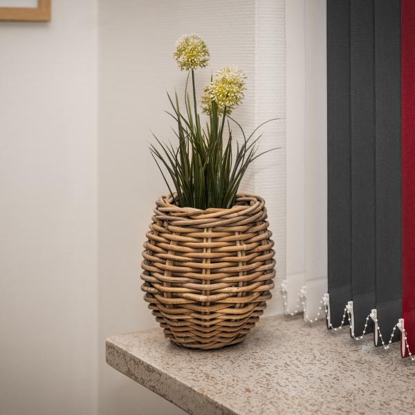 Kurv rund kubu rattan ø20x20cm