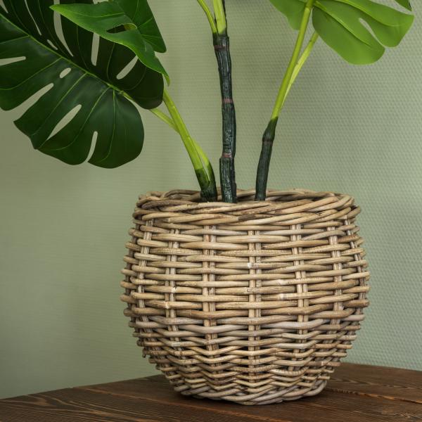 Kurv rund kubu rattan ø30x25cm