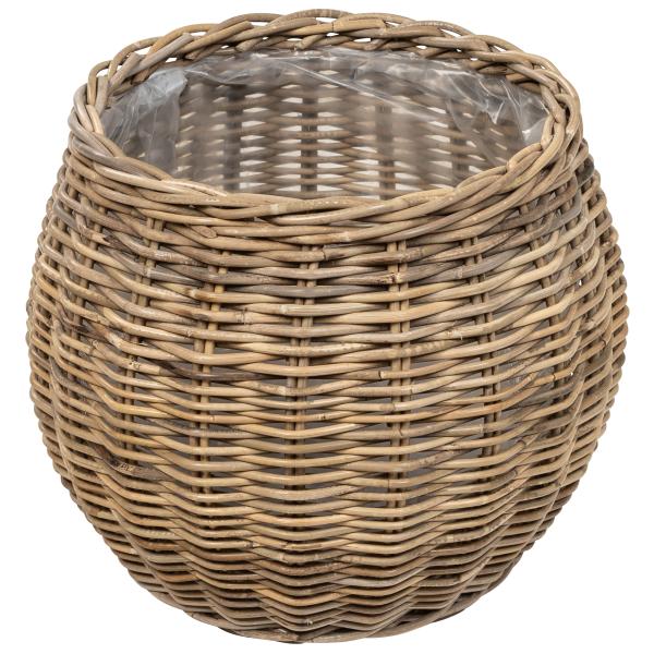 Kurv rund kubu rattan ø43x35cm