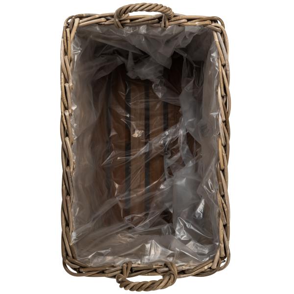 Kurv aflang med hjul 68x42x45cm